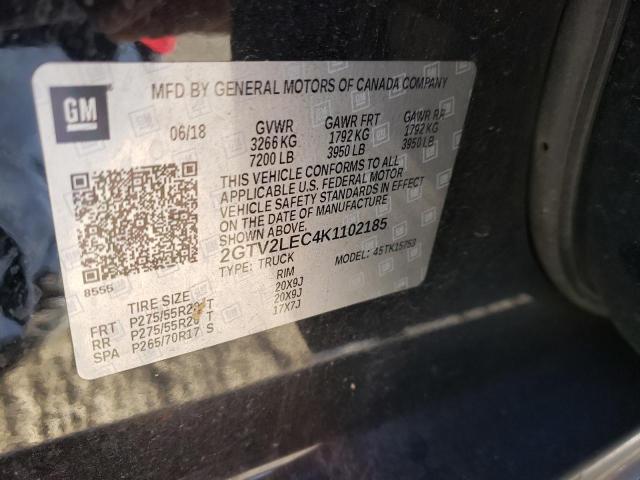 2019 GMC SIERRA LIM 2GTV2LEC4K1102185
