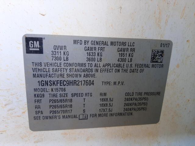 2017 CHEVROLET TAHOE SPEC 1GNSKFEC9HR217604