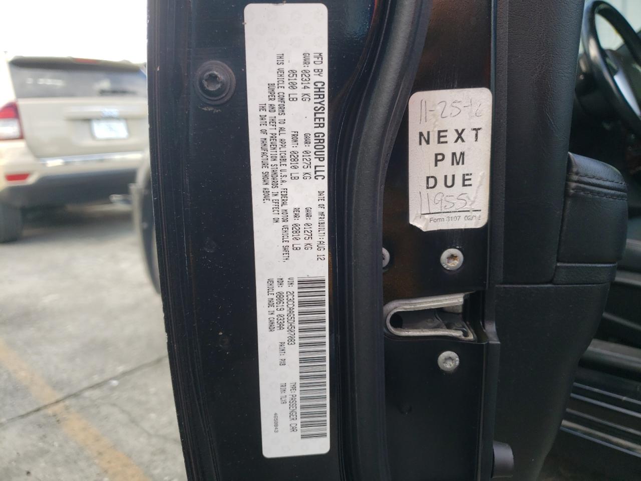 2013 Chrysler 300 VIN: 2C3CCAAG5DH507083 Lot: 63687382