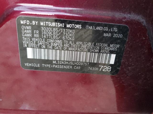 2020 MITSUBISHI MIRAGE ML32A3HJ5LH009757