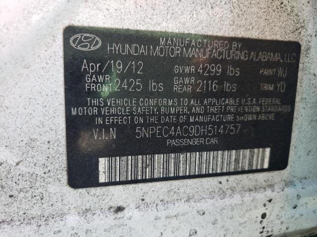 VIN 5NPEC4AC9DH514757 2013 HYUNDAI SONATA no.10