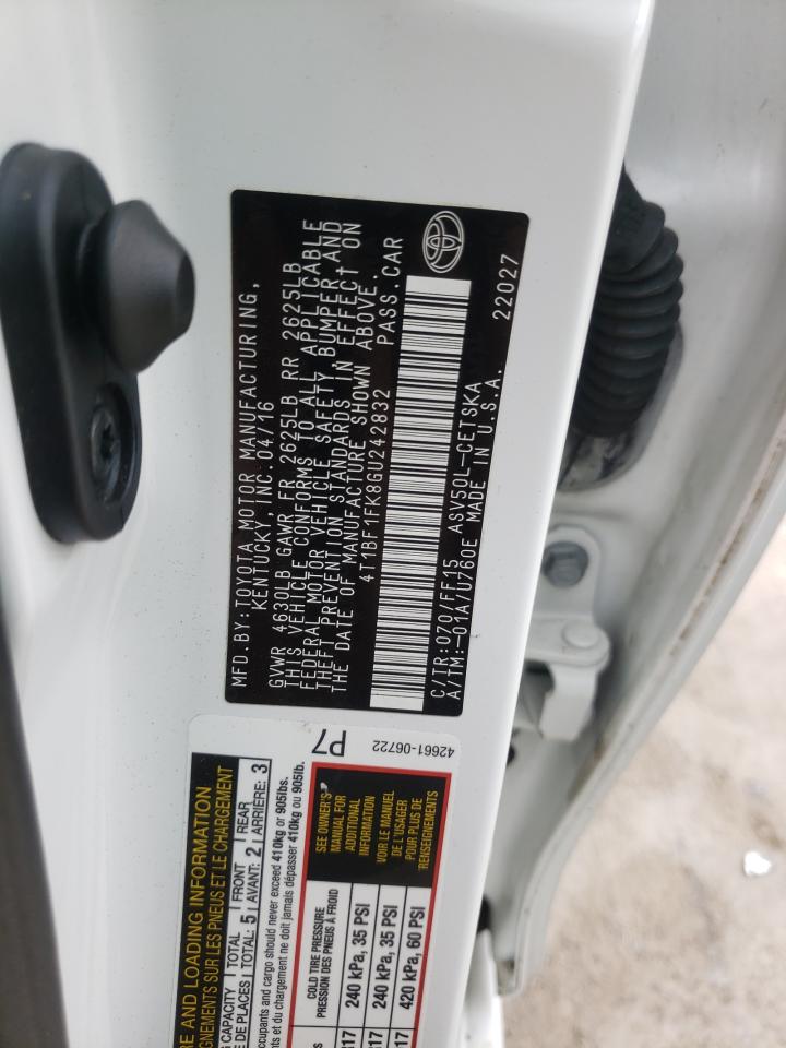 4T1BF1FK8GU242832 TOYOTA CAMRY 2016