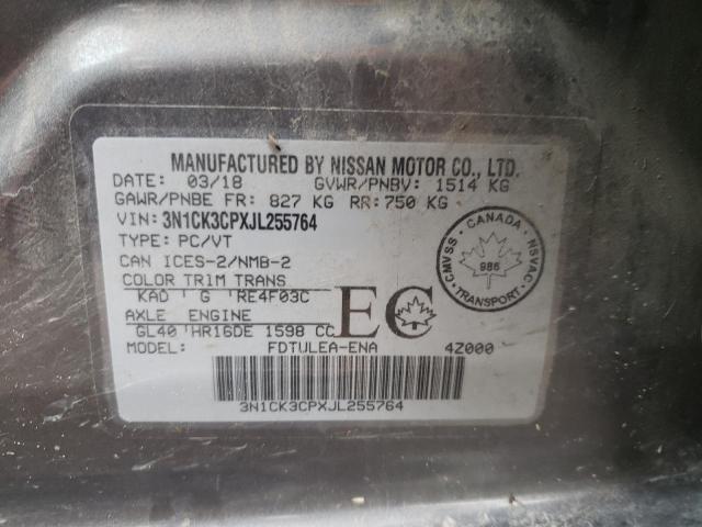 2018 NISSAN MICRA 3N1CK3CPXJL255764