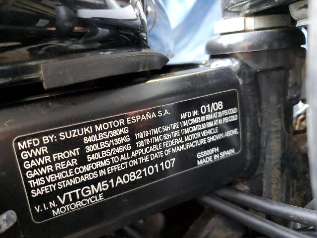 2008 SUZUKI GS500 VTTGM51A082101107