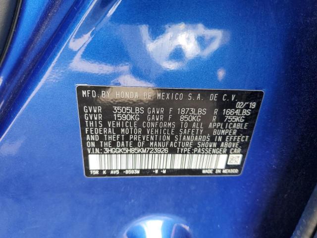 3HGGK5H85KM723926 Honda FIT EX