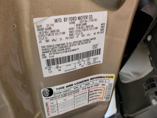 1FTFW1CF9EKD46817 Ford F150 Supercrew