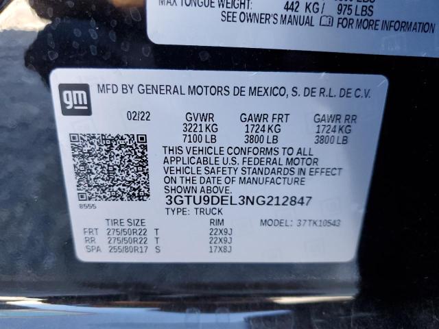2022 GMC SIERRA LIM 3GTU9DEL3NG212847