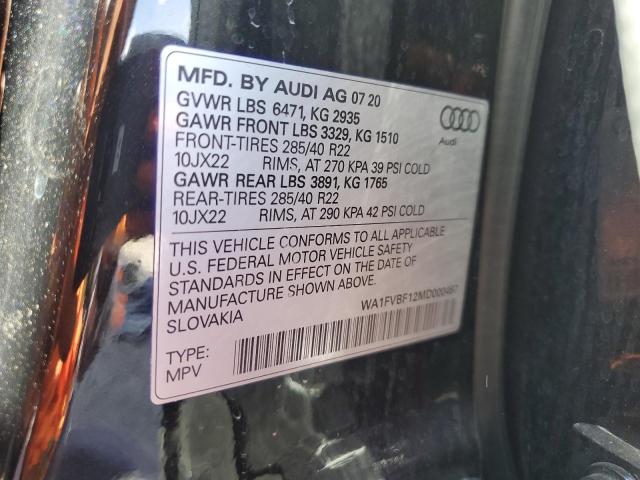 2021 AUDI Q8 PRESTIG WA1FVBF12MD000467