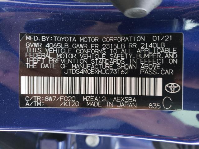 2021 Toyota Corolla Se 2.0L(VIN: JTDS4MCEXMJ073162