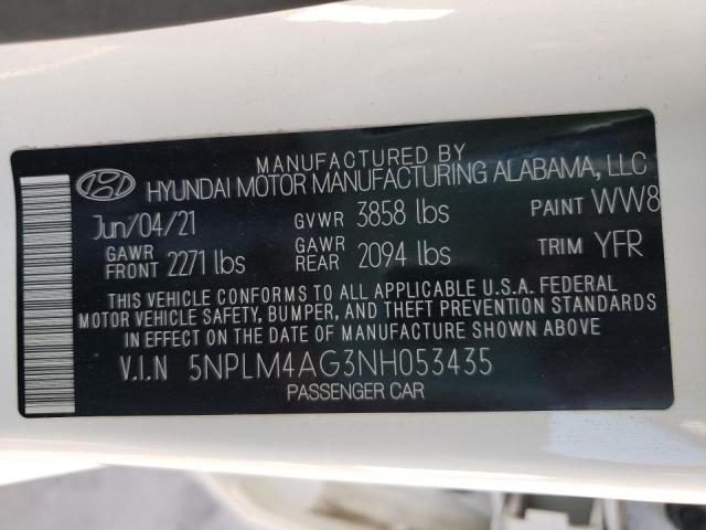 5NPLM4AG3NH053435 Hyundai Elantra SE 10