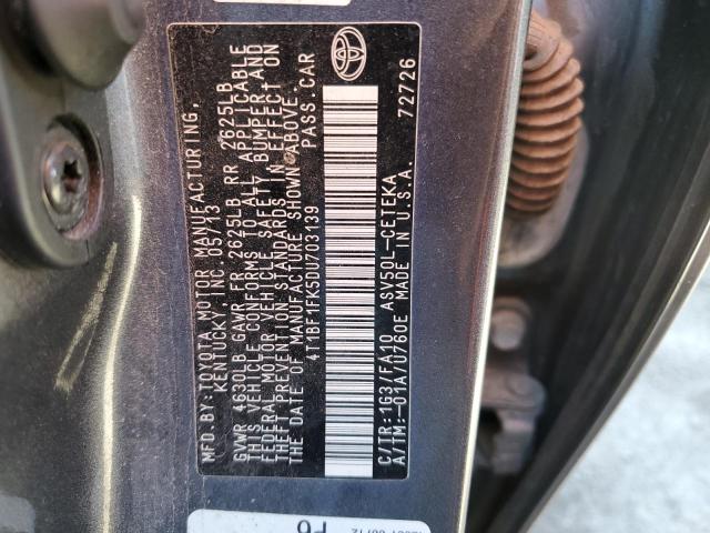 VIN 4T1BF1FK5DU703139 2013 TOYOTA CAMRY no.10