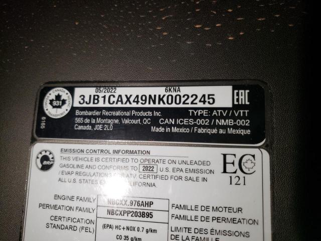 2022 CAN-AM DEFENDER 3JB1CAX49NK002245