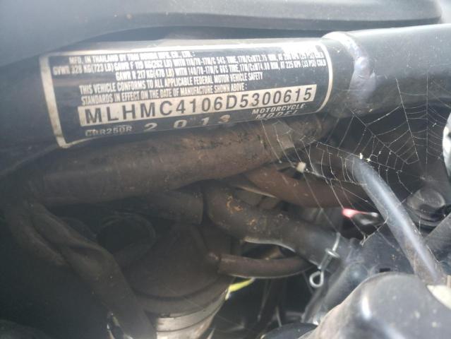 2013 HONDA CBR250 R MLHMC4106D5300615