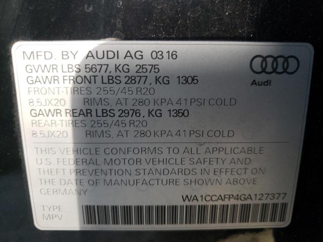 2016 AUDI SQ5 PREMIU WA1CCAFP4GA127377