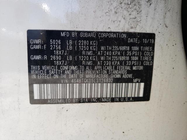 2020 SUBARU OUTBACK ON 4S4BTGKD5L3126832