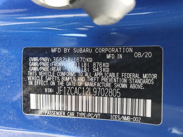 2020 SUBARU BRZ LIMITE JF1ZCAC12L9702805