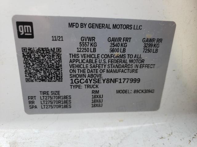 2022 CHEVROLET 2500 1GC4YSEY8NF177999