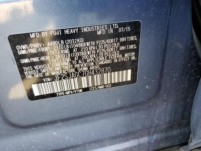 2016 SUBARU FOREST 2.5 JF2SJAGC7GH432870