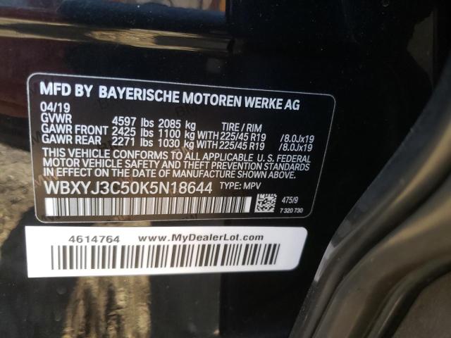 2019 BMW X2 SDRIVE2 WBXYJ3C50K5N18644