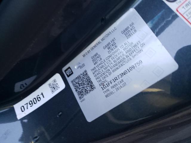 2022 CHEVROLET CAMARO LT1 1G1FF1R73N0109759