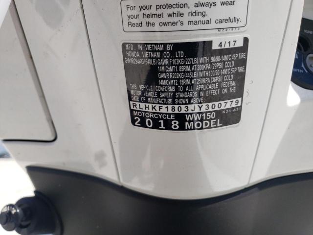 2018 HONDA PCX 150 RLHKF1803JY300779