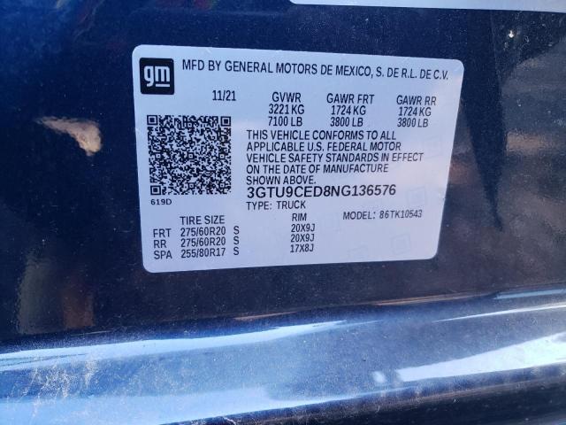 2022 GMC SIERRA LIM 3GTU9CED8NG136576