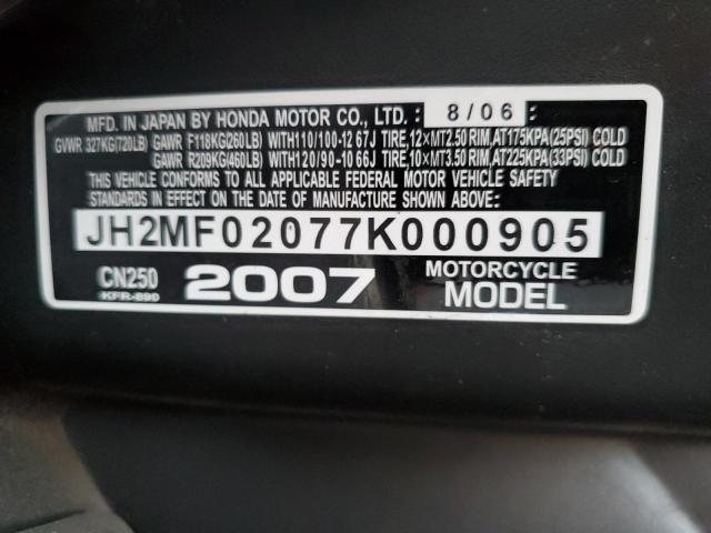 2007 HONDA CN250 JH2MF02077K000905