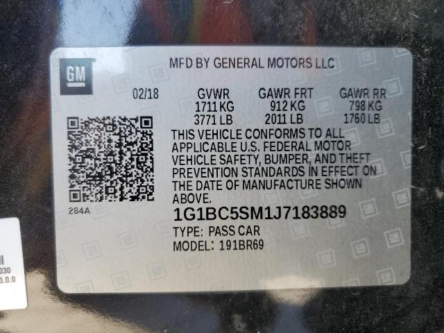 1G1BC5SM1J7183889 Chevrolet CRUZE LS