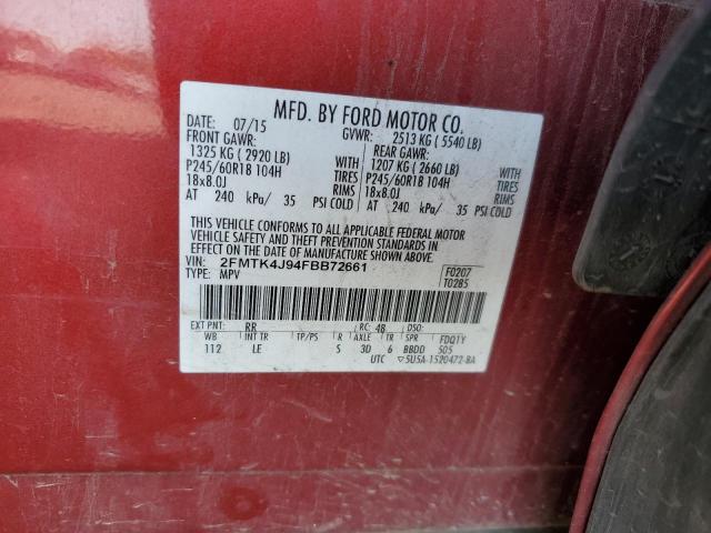 2FMTK4J94FBB72661 2015 FORD EDGE, photo no. 10