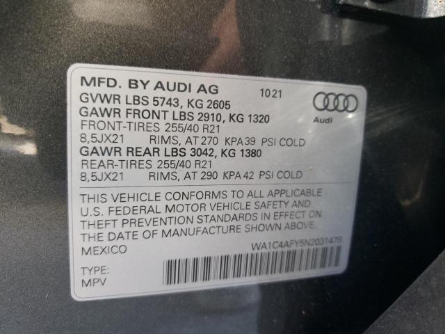 2022 AUDI SQ5 PRESTI WA1C4AFY5N2031478