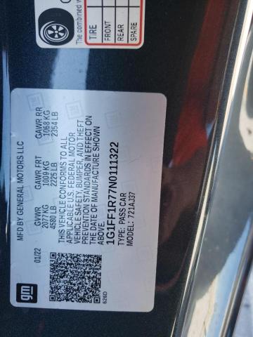 2022 CHEVROLET CAMARO LT1 1G1FF1R77N0111322