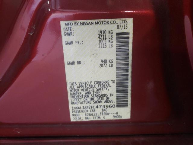 2015 NISSAN ALITMA 1N4AL3AP2FC474960