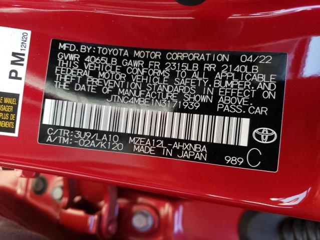 2022 TOYOTA COROLLA XS - JTNC4MBE1N3171939