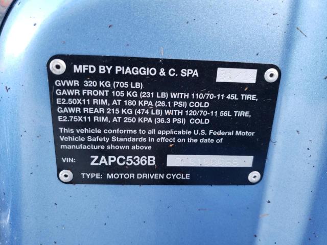 2015 VESPA PRIMAVERA ZAPC536B9F5100066