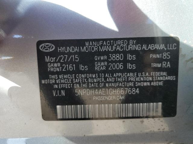 5NPDH4AE1GH667684 Hyundai ELANTRA SE