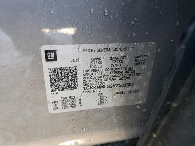 1GKKNMLS2KZ203604 GMC Acadia Slt-1