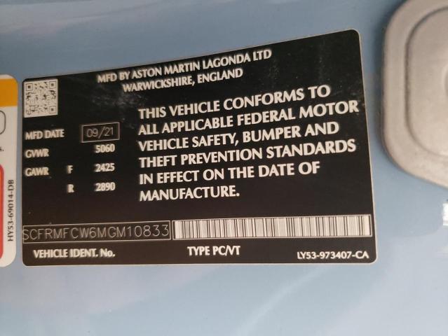 2021 ASTON MARTIN DB11 SCFRMFCW6MGM10833