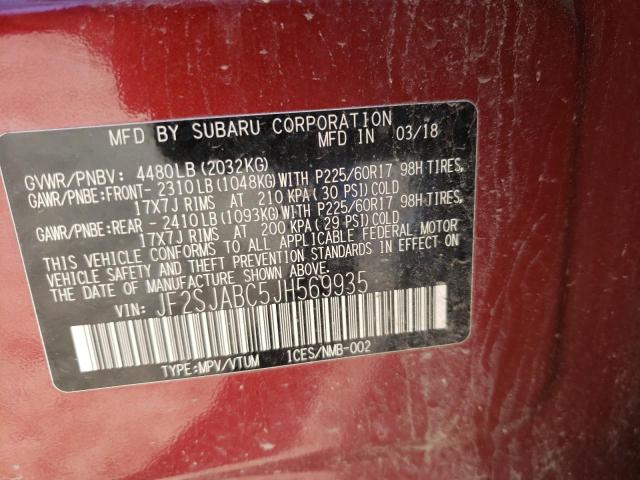 2018 SUBARU FORESTER 2 - JF2SJABC5JH569935