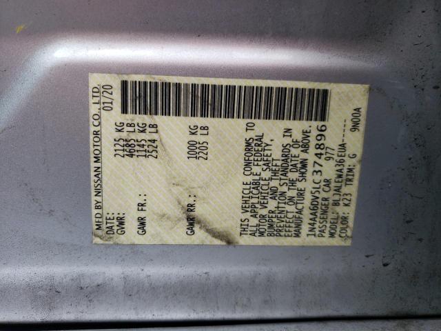 2020 NISSAN MAXIMA SL 1N4AA6DV5LC374896