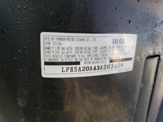 2003 YAMAHA YW50 AP ZU LPRSA20A43A203458