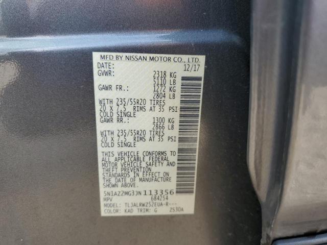 VIN 5N1AZ2MG3JN113356 2018 NISSAN MURANO no.10