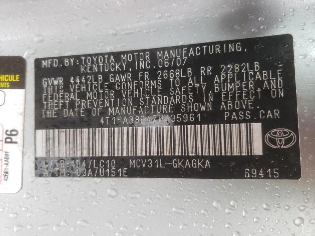 2017 TOYOTA CAMRY SOLA 4T1FA38P47U135961