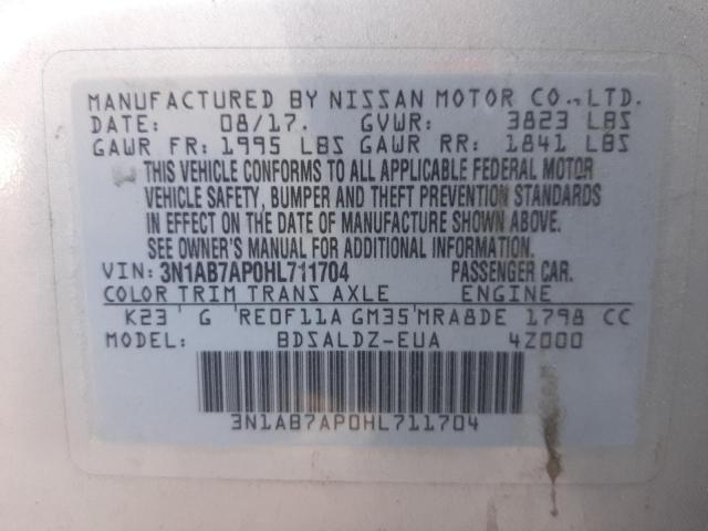 3N1AB7AP0HL711704 Nissan SENTRA S