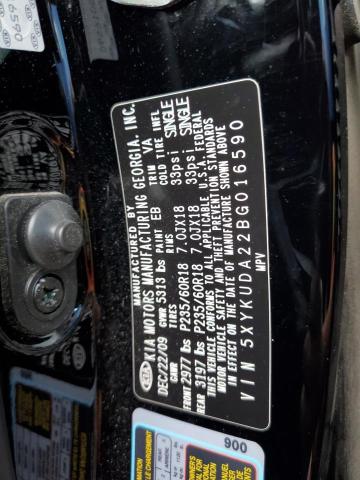 5XYKUDA22BG016590 KIA SORENTO EX