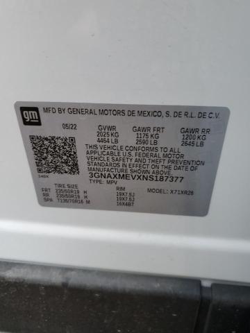 2022 CHEVROLET EQUINOX RS 3GNAXMEVXNS187377