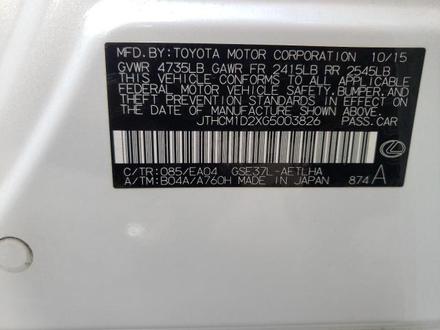 2016 LEXUS IS300 JTHCM1D2XG5003826