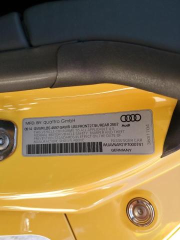 2015 AUDI R8 5.2 QUA WUAVNAFG1F7000741