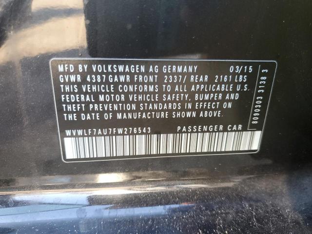 2015 VOLKSWAGEN GOLF R - WVWLF7AU7FW276543