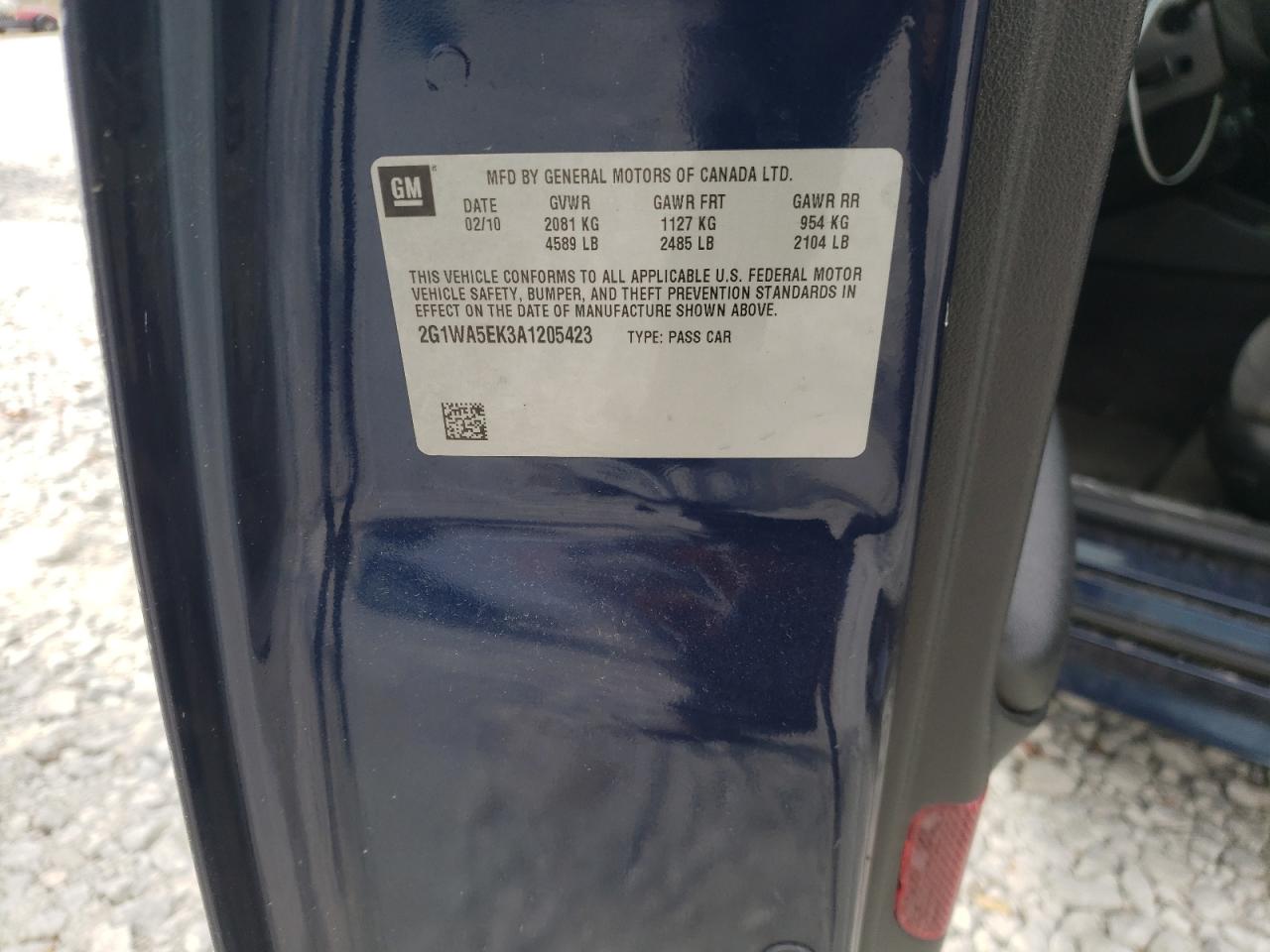 2G1WA5EK3A1205423 2010 Chevrolet Impala Ls