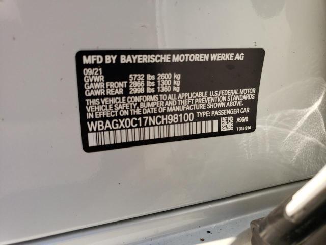 2022 BMW ALPINA B8 WBAGX0C17NCH98100